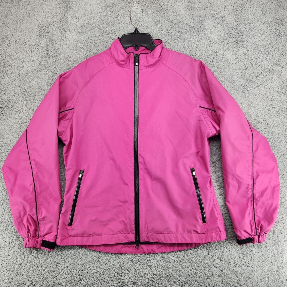 FootJoy Womens Golf Jacket DryJoys Fullzip Windbreaker Size M Pink